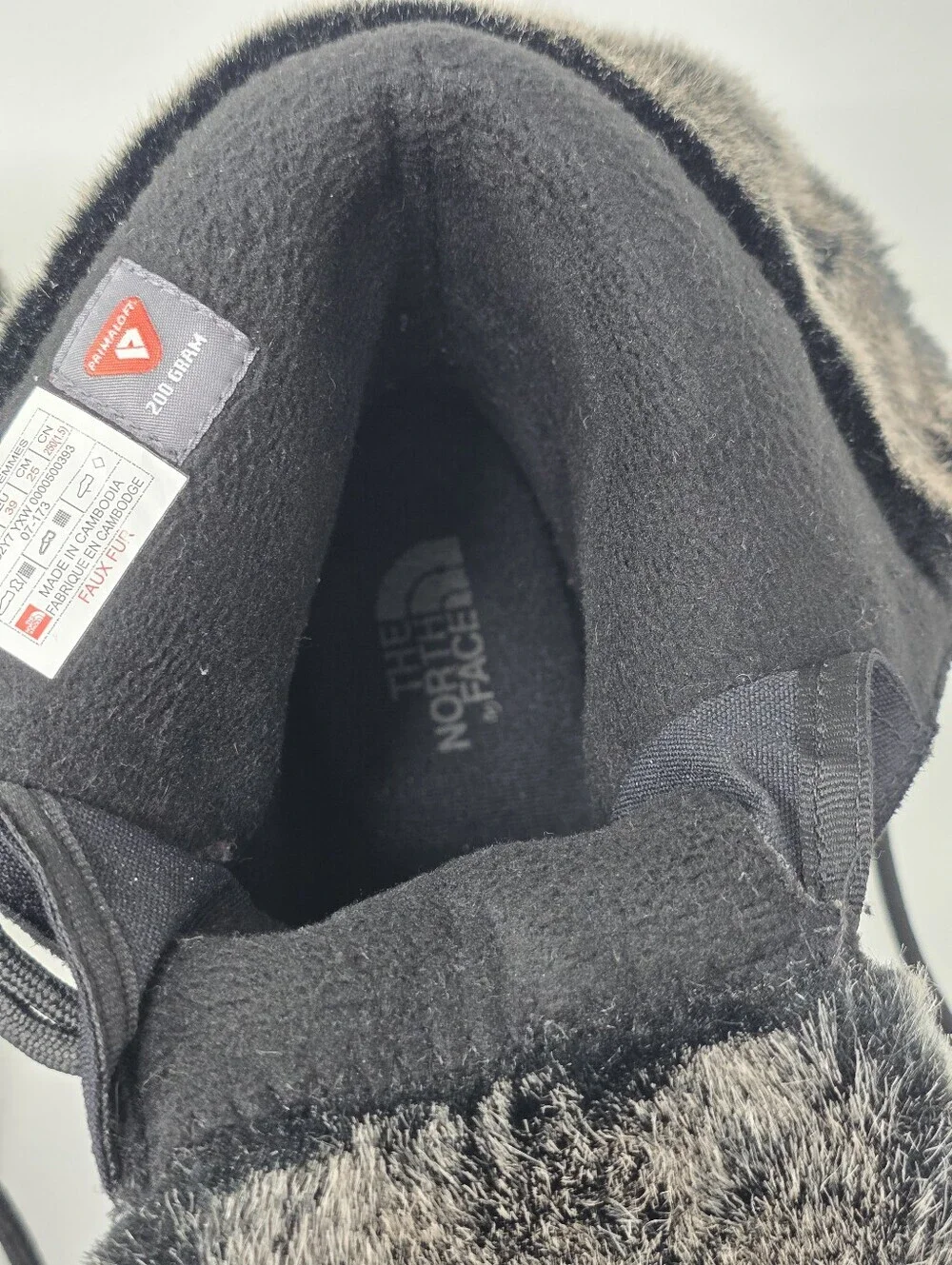 The North Face Snow Boots Black Waterproof Primaloft Faux Fur Winter Womens Sz 8